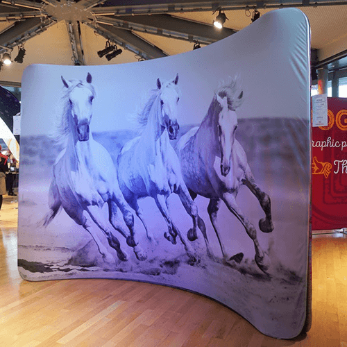 Fabric backdrops with horse design