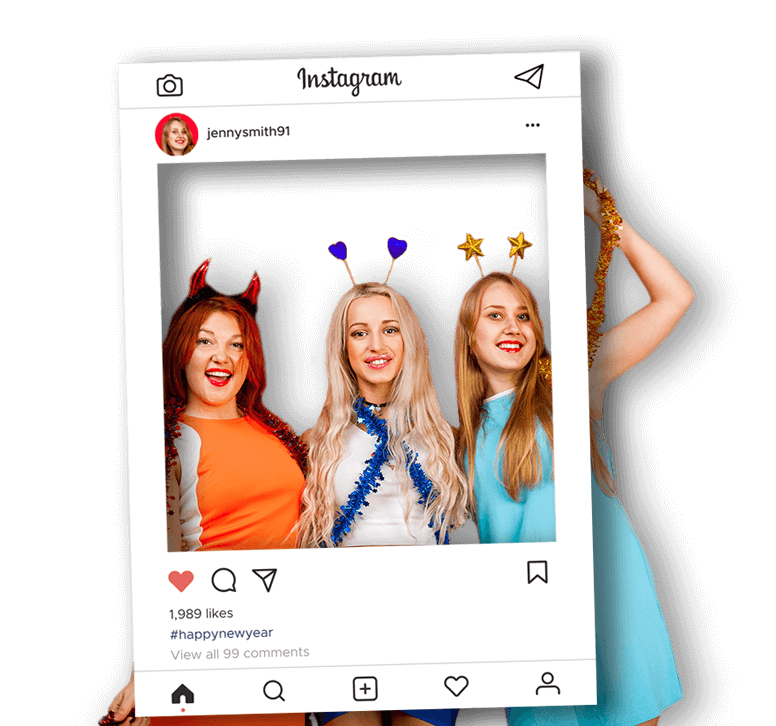 Party Selfie Frames with Instagram Template