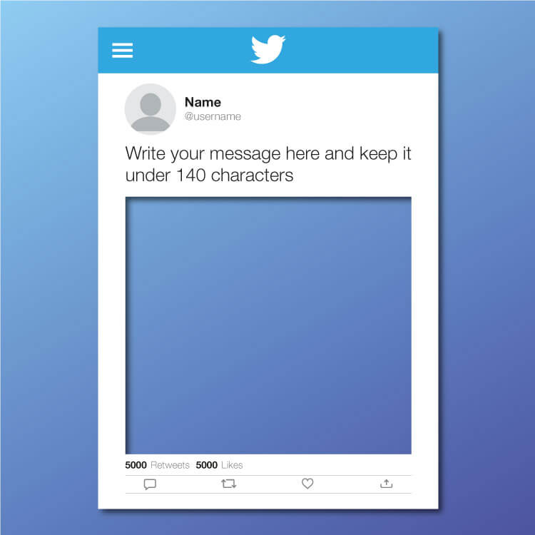 Twitter In Selfie Board Template